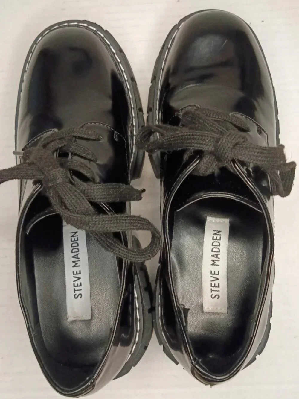 Steve Madden Delaney Black Patent Platform Oxfords Women’s Size 5.5M